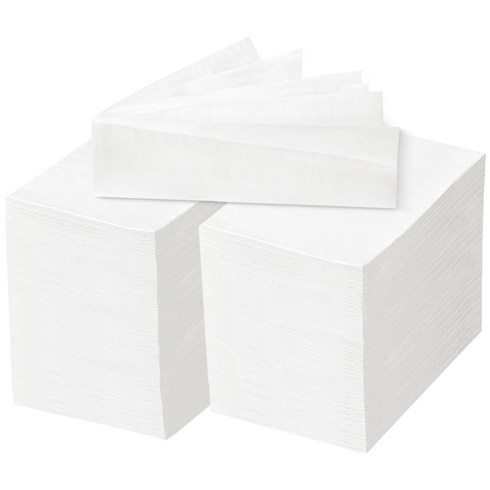 200 Pack White Napkins Disposable,3-Ply Dinner Paper Napkins,Super Soft Table Serviettes for Entertaining Guests, Kitchen, Dinner, Party, Wedding or Event,40x33cm