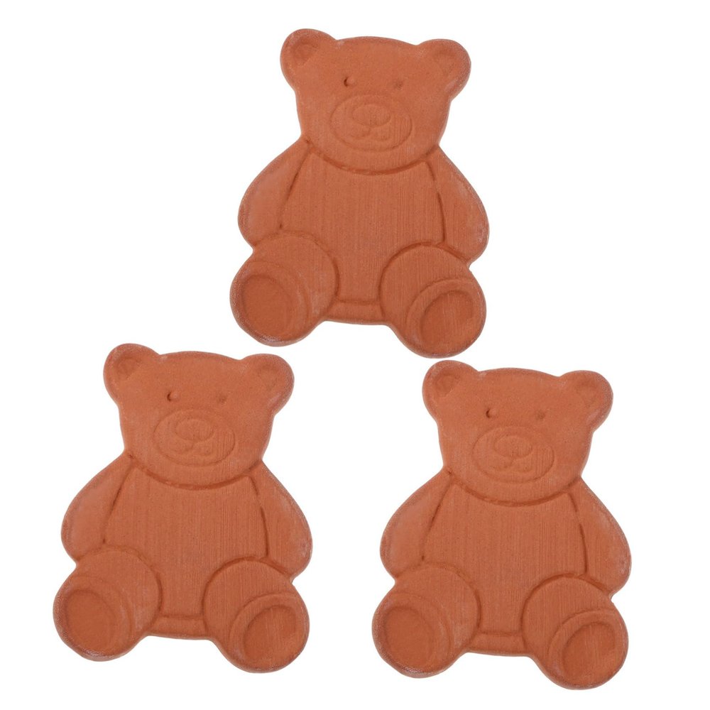 Alipis Sugar Softener Disc and Food Storage Container Softener, Bear-Shaped Terracotta Moisture Absorber for Food Preservation, 3pcs Set for Kitchen Pantry Dehumidifier