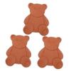 Alipis Sugar Softener Disc and Food Storage Container Softener, Bear-Shaped Terracotta Moisture Absorber for Food Preservation, 3pcs Set for Kitchen Pantry Dehumidifier view 1