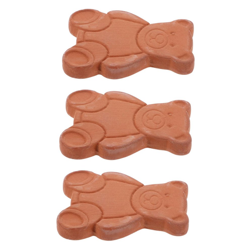 Zerodeko Brown Sugar Saver and Softener Disc 3pcs Terracotta Bear Moisture Remover Kitchen Gadget for Food Storage Containers and Cookies Preservation