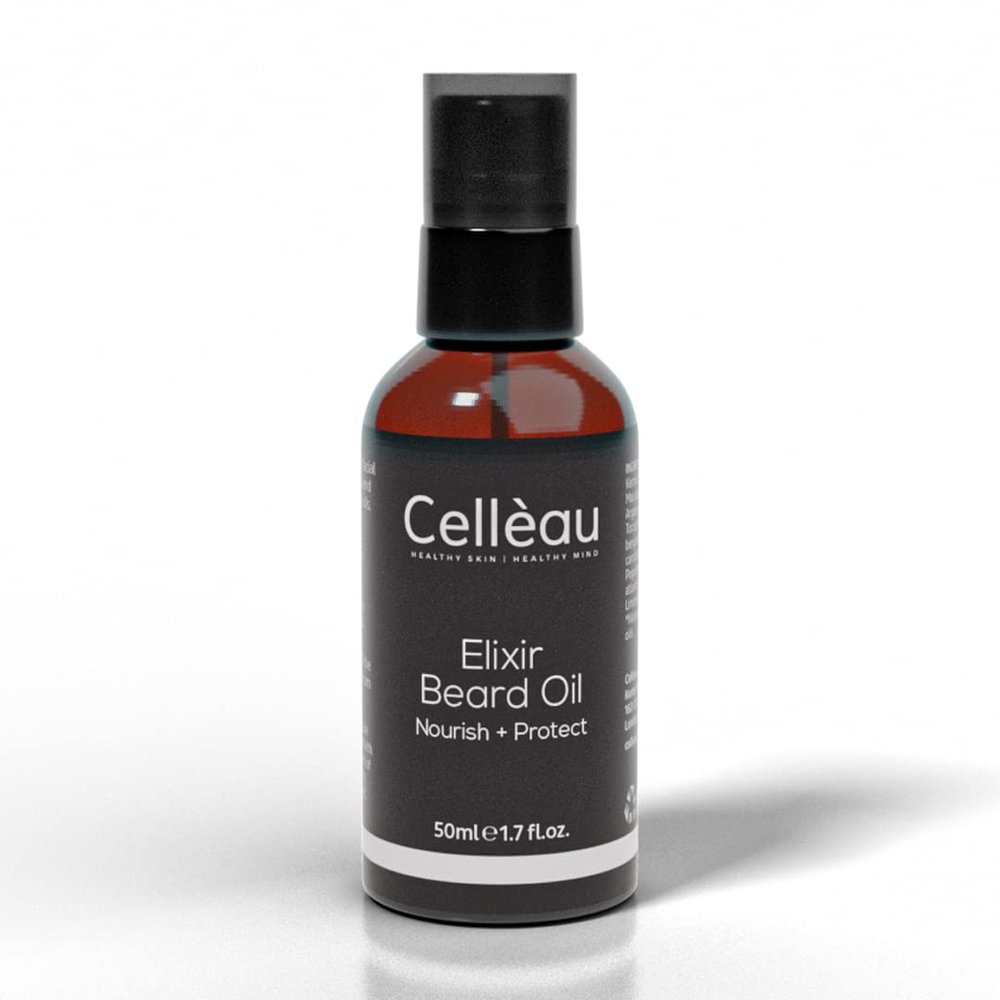 Elixir Beard Growth Oil, Natural Growth Thickener, Premium Blend with Apricot, Avocado, Macadamia, Argan Oils, Bergamot & Cardamom Scent, As Seen in GQ & VOGUE magazine
