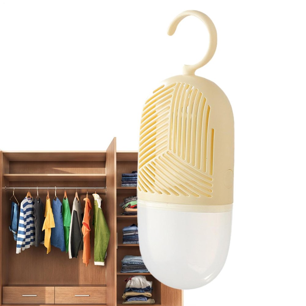 JINGLING Closet Moisture Absorber Bathroom Dehumidifier with Water Collector, Dehumidifier, Hanging Pockets for Protective Clothes