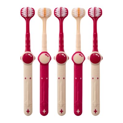3 Sided Toothbrush | 5 Children's Space Toothbrushes | Reusable Soft Gingival Care Tool for Girls Boys 3-12 Years Home Bathroom Travel