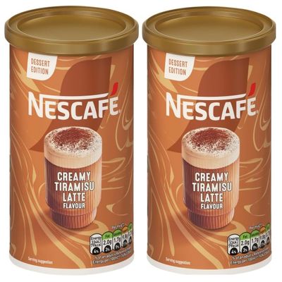NESCAF Dessert Edition Creamy Tiramisu Latte Instant Coffee Tin, 260g (Pack of 2) Multiserve Frothy Instant Coffee 520g Total