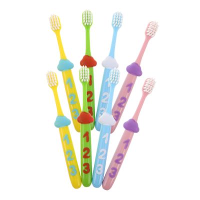 Yardenfun 2 Sets Toothbrush with Soft Bristles for Ages Numeric Handle for Fun Independent Brushing Growth-Friendly Design for Cleaning During Tooth Replacement Phase