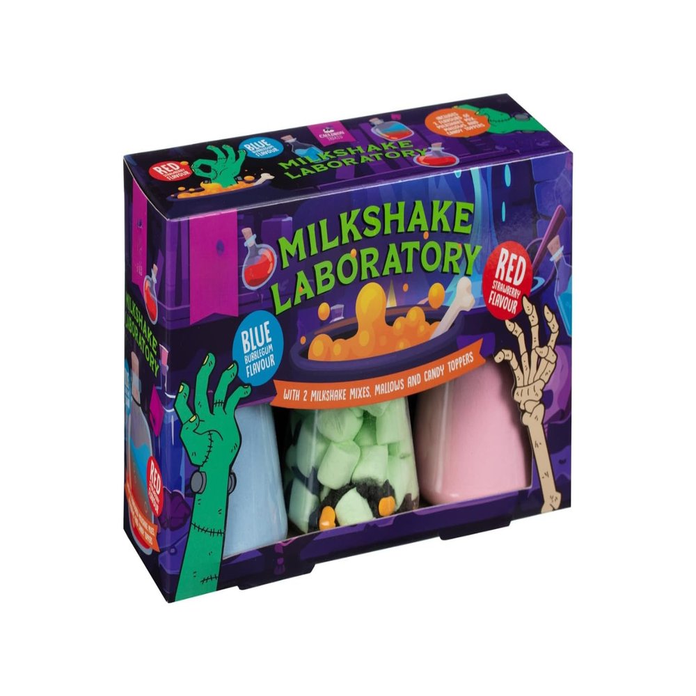 Milkshake Laboratory 200g - Includes: 2 X Milkshake Mix Flavours: Bubble Gum, Strawberry, Marshmallows, Candy Toppers - Concoct Tasty Treats At Home With This Frightfully