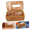ABOOFAN 4pcs Box Imitation Rattan Woven Tissue Box Rectangular Japanese Style Decorative Tissue Napkin Holder for Living Home Kitchen Bathroom view 3