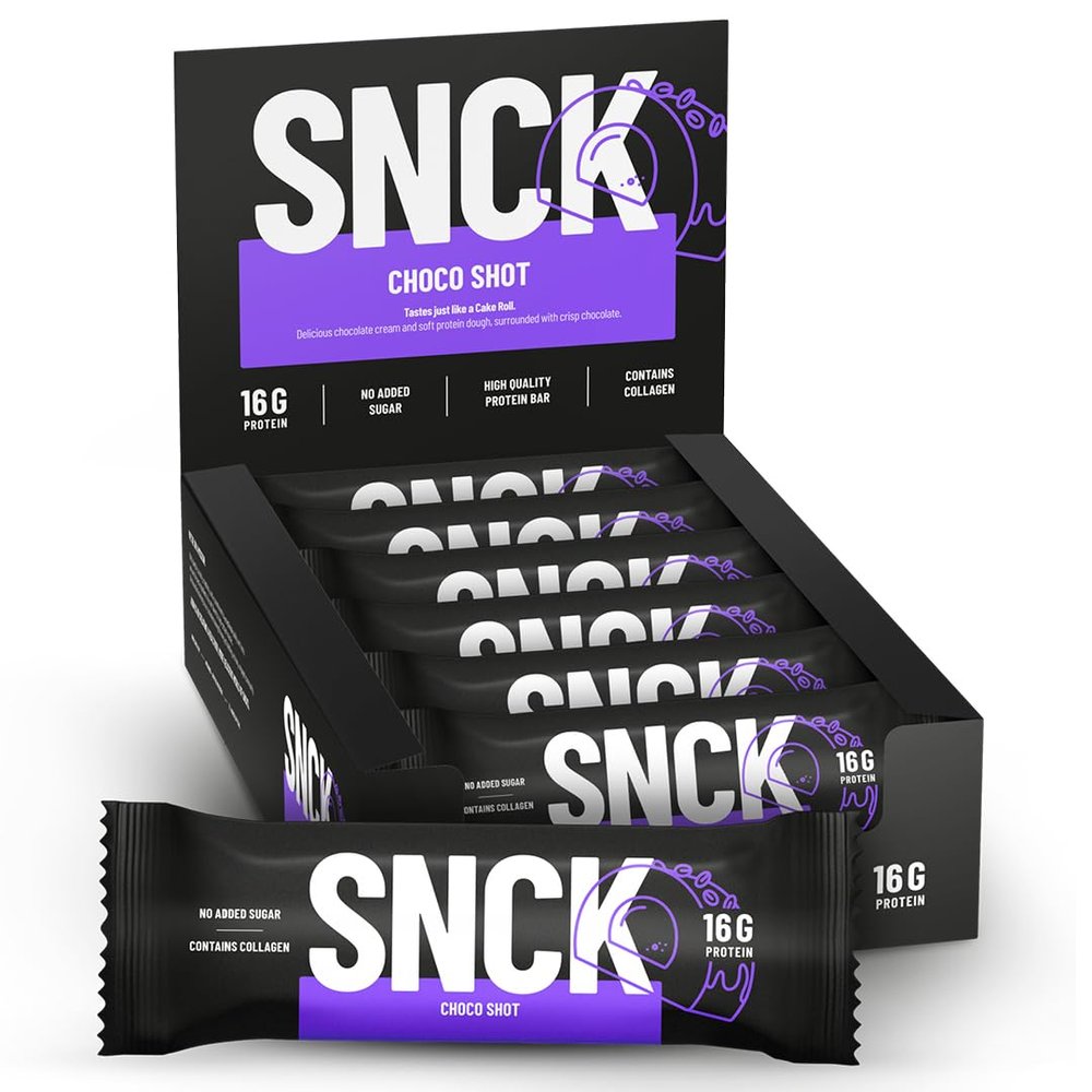 SNCK Protein Bar, Healthy Snack Alternative, Low Sugar Treat - Choco Shot
