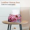 2 pack Cartoon bow Tissue Box Cover Leather Facial Tissue Dispenser Box Holder for Dresser Bathroom Decorative view 2