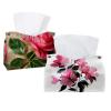 2 pack Tissue Box Cover for Room, Home & Office, Pink Flowers on White Background (1) Tissues Boxes Holder view 1