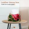 2 pack Tissue Box Cover for Room, Home & Office, Pink Flowers on White Background (1) Tissues Boxes Holder view 2