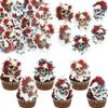 Gyufise 54Pcs Edible Skull Cupcake Toppers Wafer Paper Halloween Skull Cupcake Toppers Roses Skeleton Cupcake Picks for Halloween Eve Theme Party Birthday Baby Shower Decor Supplies Red view 1
