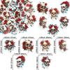Gyufise 54Pcs Edible Skull Cupcake Toppers Wafer Paper Halloween Skull Cupcake Toppers Roses Skeleton Cupcake Picks for Halloween Eve Theme Party Birthday Baby Shower Decor Supplies Red view 2