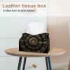 2 pack Bill Cipher Wheel Zodiac (2) Tissue Box Cover Holder - Leather Decorative Organizer for Tabletop, Bathroom, Car, Office view 2
