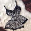 Sexy Nurse Outfit Lingerie, Plus Size See Through Babydoll Lace Babydoll Sexy Lace Bodysuit for Women One Piece Naughty Lingerie Velvet Bow Tops Shorts Women Sleepwear Pajamas V-Neck Camisole Grey view 2