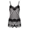 Sexy Nurse Outfit Lingerie, Plus Size See Through Babydoll Lace Babydoll Sexy Lace Bodysuit for Women One Piece Naughty Lingerie Velvet Bow Tops Shorts Women Sleepwear Pajamas V-Neck Camisole Grey view 4