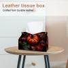 2 pack Autumn Leaves and Pumpkin (3) Tissue Box Cover, Decorative Tissue Box Dispenser for Bathroom, Parlors, Office, Bedroom Dresser, Vanity Countertop, Nightstand, Car, and Desk view 2