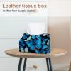 2 pack Blue Butterfly Pattern (3) Tissue Box Cover, Decorative Tissue Box Dispenser for Bathroom, Parlors, Office, Bedroom Dresser, Vanity Countertop, Nightstand, Car, and Desk view 2