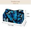 2 pack Blue Butterfly Pattern (3) Tissue Box Cover, Decorative Tissue Box Dispenser for Bathroom, Parlors, Office, Bedroom Dresser, Vanity Countertop, Nightstand, Car, and Desk view 4