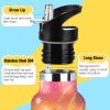 EtherSpher Dancing Flamingos Orange Summer Lightweight Kids Water Bottle with Straw Lid Double-Wall Insulation for School Boys Girls view 3