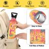 EtherSpher Dancing Flamingos Orange Summer Lightweight Kids Water Bottle with Straw Lid Double-Wall Insulation for School Boys Girls view 4