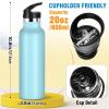 EtherSpher Wathet Lightweight Sports Water Bottle with Leak Proof Spout Lid Hot & Cold Double Walled for School Boys Girls view 2