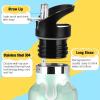 EtherSpher Green Lolita Lace Plaid BPA-Free Leak Proof Reusable Water Bottles with Leak Proof Spout Lid Keeps Hot and Cold for Travel, Camping, Sports view 3