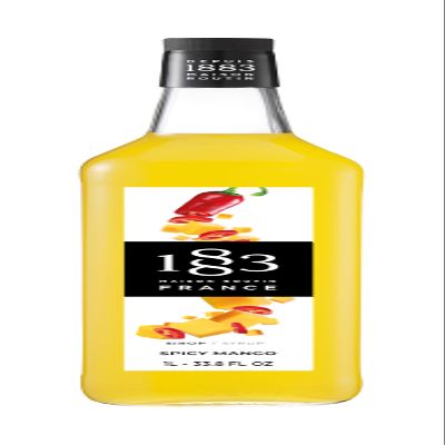 1883 - Maison Routin Premium Spicy Mango Syrup, Natural Fruit Syrup, Absolute for Cocktails and Mocktails, Iced Teas, Desserts and More, No Preservatives 1L Glass Bottle
