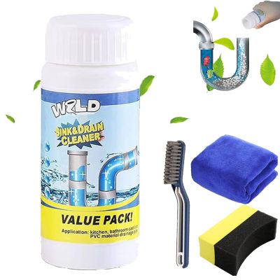 Sink and Drain Cleaner, Wild S-ink and D-rain Cleaner, Powerful S-ink Foaming Sink and Dr-ain Clean-er, Drain Foam Clean-er, Bathroom D-rain Unblocker, for Kitchen Bathroom Toilet Shower (1 Pcs-110g)