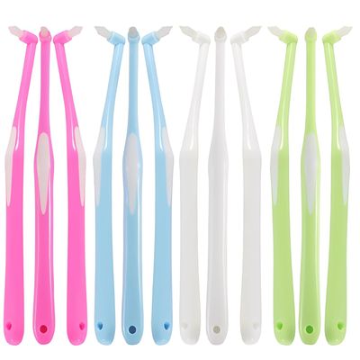 12-Pack Single Tuft Toothbrushes for Orthodontic Care and Deep Cleaning, Soft Bristles for Sensitive Gums and Braces, Multi-Color Set for Easy Identification