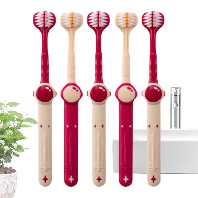 3 Sided Toothbrush | Space Toothbrushes for Kids,Reusable Gentle Brushing Tool for Aged 3-12 Travel Hygiene Care Home Bathroom