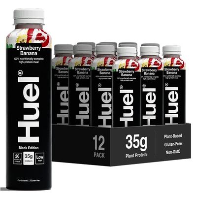 Huel Black Edition RTD | 12x500ml 35g Protein | Strawberry Banana