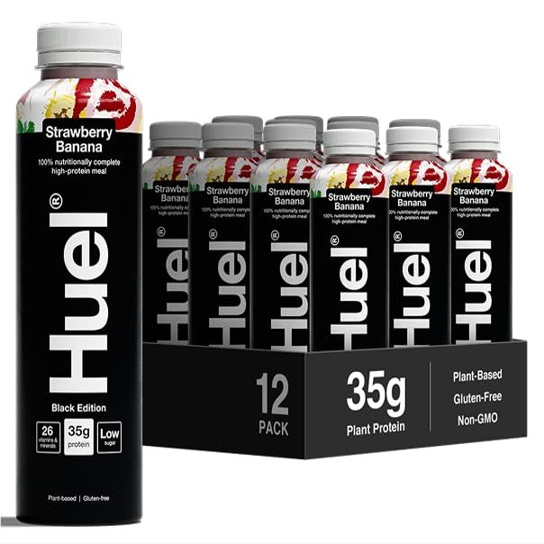 Huel Black Edition RTD | 12x500ml 35g Protein | Strawberry Banana