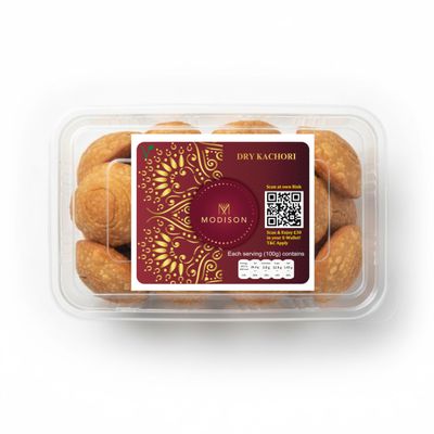 Modison Traditional Dry Kachori Crispy & Spicy Indian Snack, 180g | Authentic Rajasthani Namkeen | High Protein & Savory Fried Snack