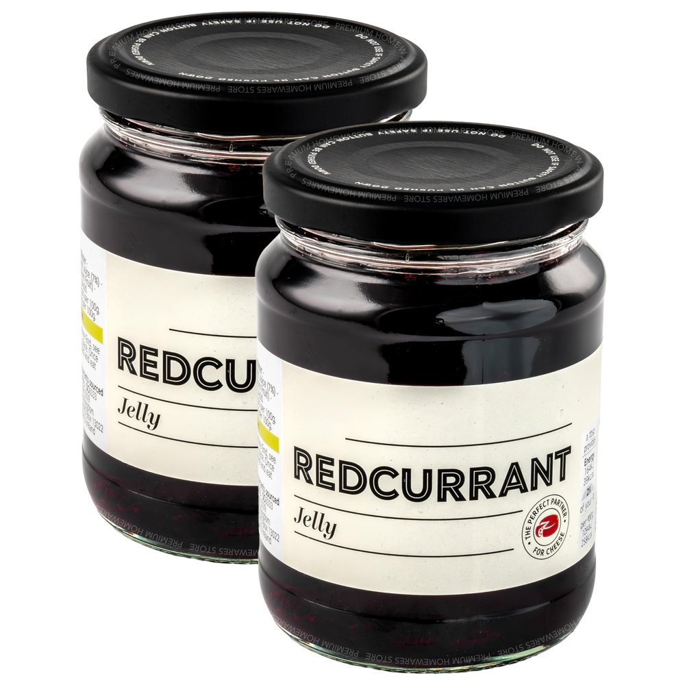 2 x 340g Premium Redcurrant Jelly in Jars, Ideal with Roast Lamb or Served with Cheese, 680g