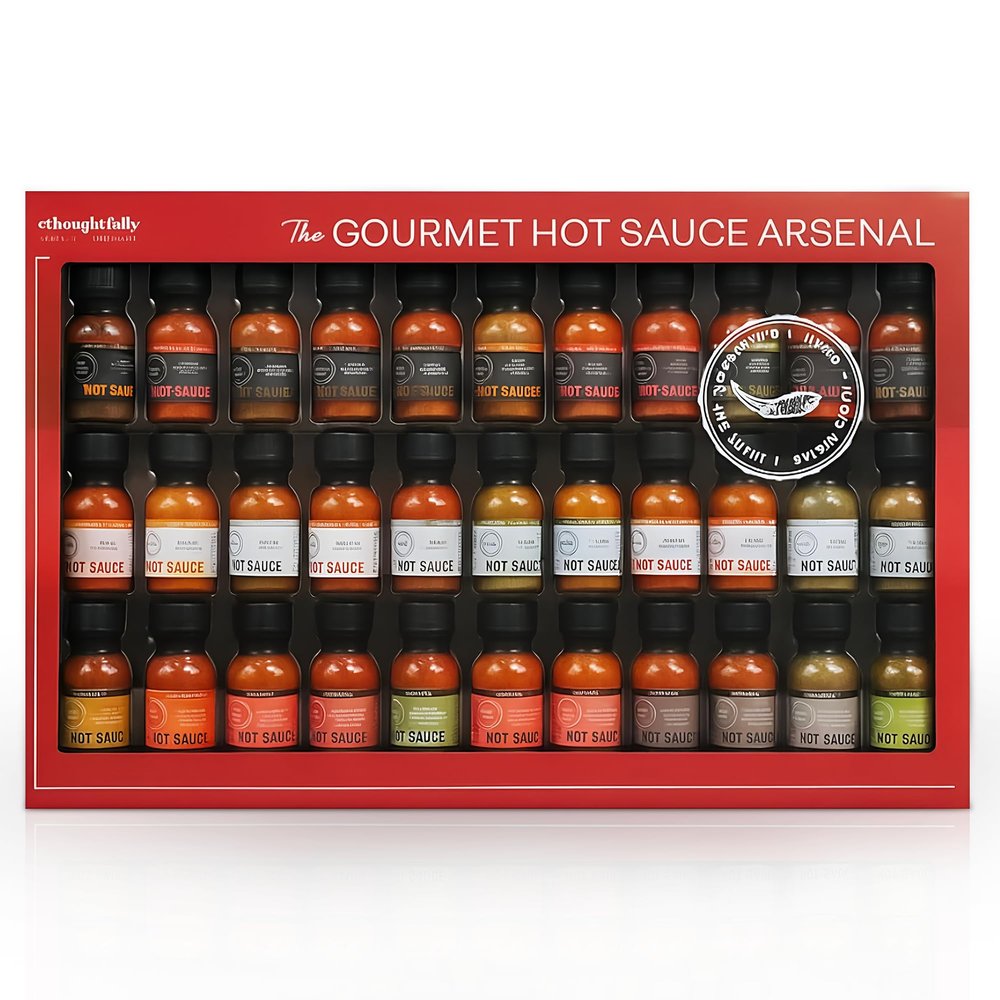 Gourmet Hot Sauce Gift Set 30 Bottle Arsenal Selection with 3 Collections: Extreme Heat, Small Batch & Global Flavours Spicy Chilli Heat Pack - Gifts for Men & Women, Birthday Gifts