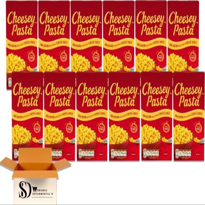 Cheesey Pasta Macaroni with Creamy Cheese Sauce Quick & Easy Meal in 10 Minutes 190g (Pack of 12)