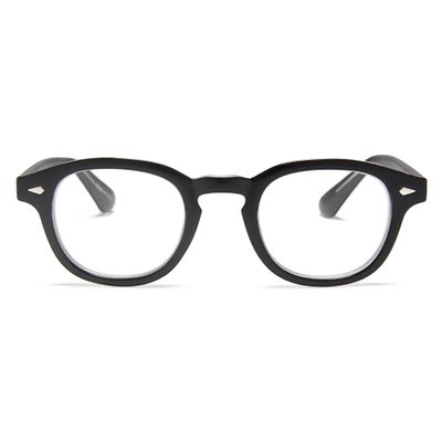 2SeeLife Retro Round Reading Glasses for Men and Women Narrow-Medium Fit, Premium Readers Spring Hinges, Solid & Sturdy, Black, +1.50