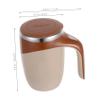 Alipis Automatic Stirring Mug Stainless Steel Portable Mixing Cup with Secure Lid Spillproof Design Brown Plastic for Protein Shakes and Powder Home Office Use view 2
