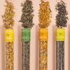 JMS We Create Smile Exotic Tea Treasures Gift Box 4 Premium Loose Leaf Teas in Elegant Glass Tubes Chamomile, Turmeric, Moroccan Mint & Himalayan Green Luxury Tea for Gifting view 2