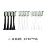 4/8/12/16Pcs Replacement Brush Heads Compatible for Xiaomi SOOCAS X3 X1 X5 SOOCARE Electric Toothbrush Dupont Bristle Sealed Packed(4black8white) view 2