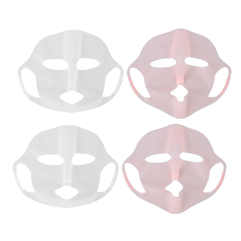 Hamwesh Silicone Face, 3D Cutting Reusable Moisturizing Cover with Adjustable Fit for Sheet Application, 4pcs Beauty Face Tool