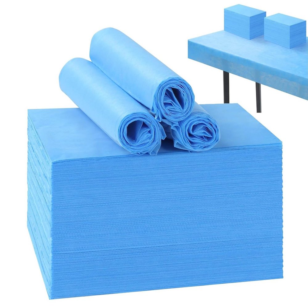 50PCS Disposable Bed Sheets, Blue Massage Spa Sheets, Soft Non-Woven Fabric Massage Table Bed Sheet Protective Duvets for Beauty Salon, Spa, Massage, Hotels, Beautician, 180 x 80 cm