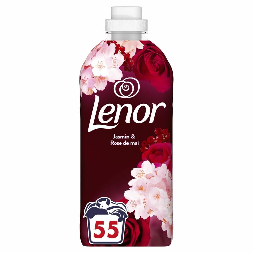 Lenor fabric softener 8 x 55 Washes, Jasmine & Rose de Mai, 24 hours of relaxing freshness, with a touch of essential oils