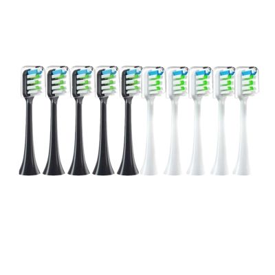10pcs Replacement Brush Heads for SOOCAS X3 X5 V1 X3U Soft Bristle Electric Toothbrush Compatible for Dupont Sealed Packed(10pcs White)