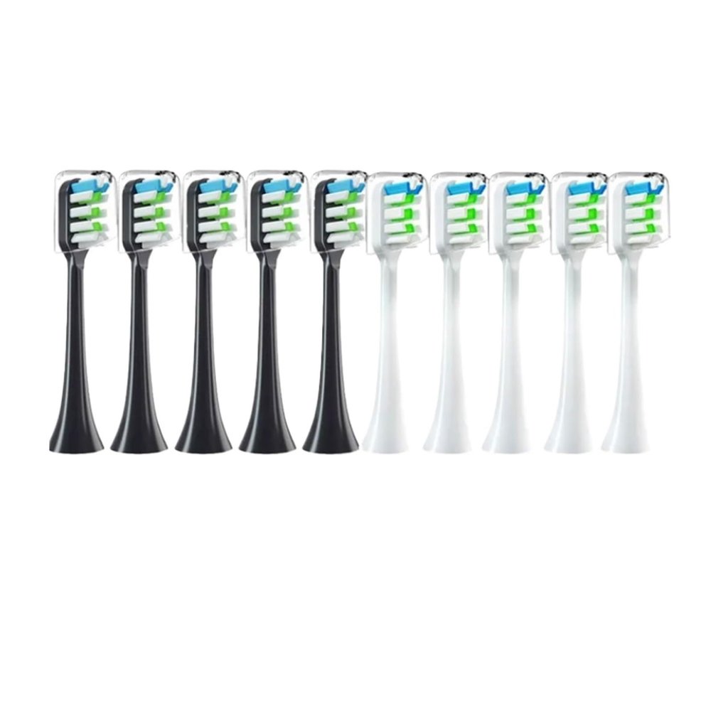 10pcs Replacement Brush Heads for SOOCAS X3 X5 V1 X3U Soft Bristle Electric Toothbrush Compatible for Dupont Sealed Packed(10pcs White)