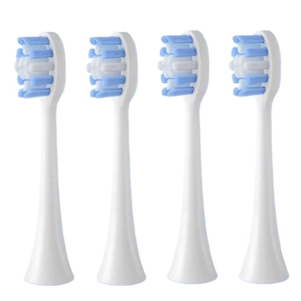 8pcs Replacement Toothbrush Heads Compatible for Lenovo B002DC/B009DC/B001/B004/B005/B006 Brush Dupont Bristles Nozzles Vacuum Packin(Ivory)