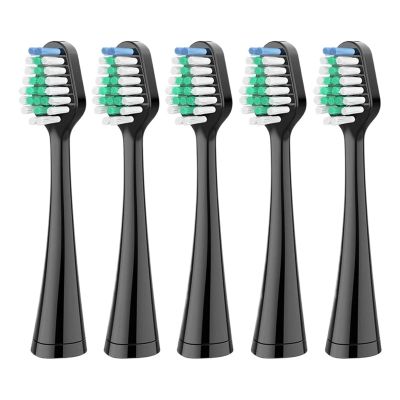 5 Replacement Toothbrush Heads Compatible with Aquasonic Duo Series Eletric Soft Bristle Effective Clean Teeth Plaque(White)