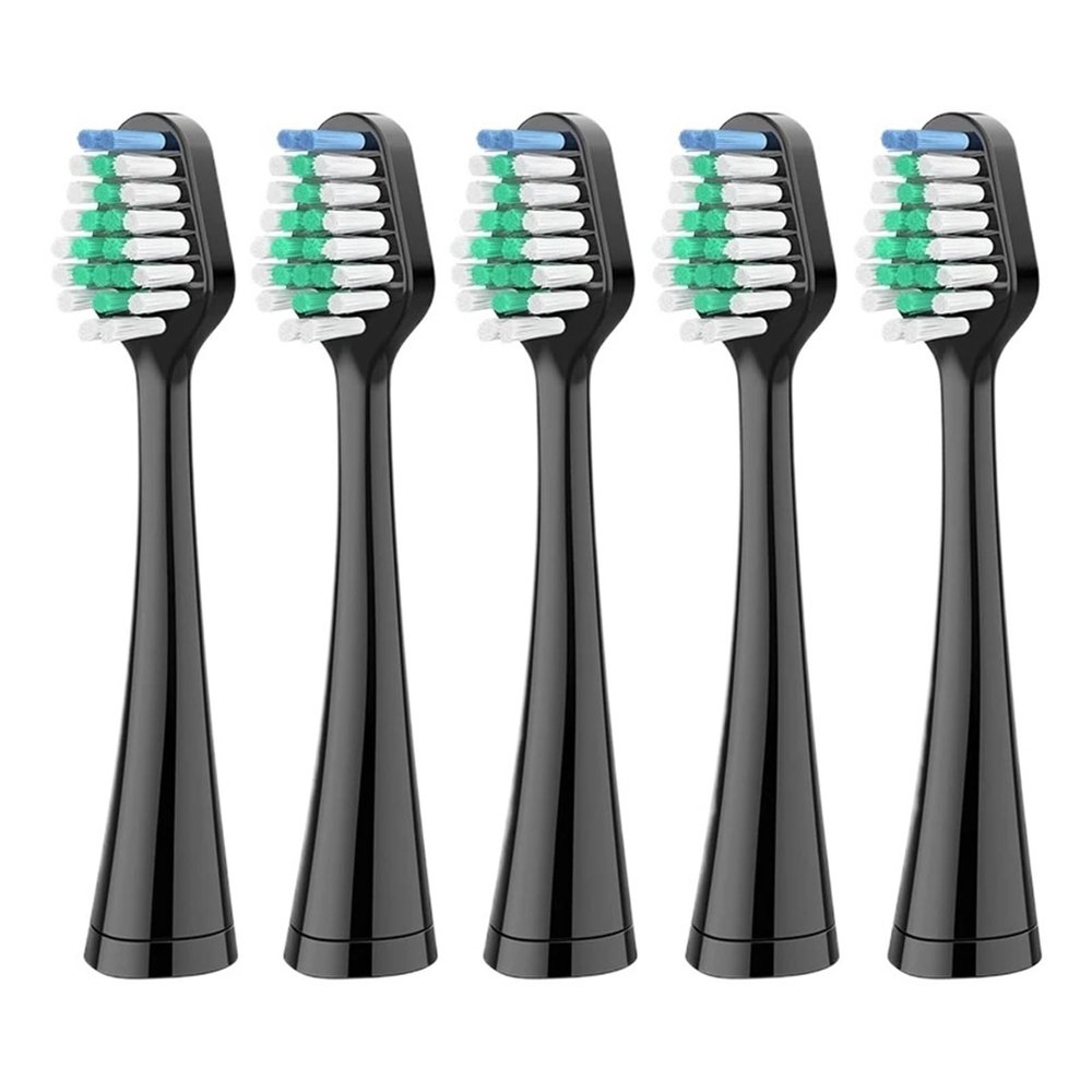 5 Replacement Toothbrush Heads Compatible with Aquasonic Duo Series Eletric Soft Bristle Effective Clean Teeth Plaque(White)