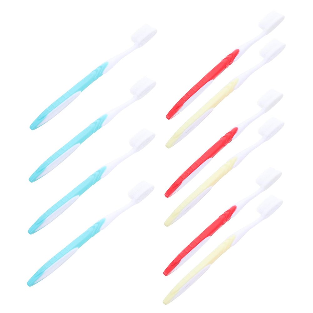 DEARMAMY 10pcs Extra Soft Adult Toothbrushes Portable Travel Brush Head Covers for Camping Hotel Household Use